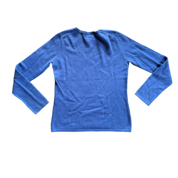 Madison Studio Cashmere Womens Small Blue 100% Cashmere Crew Neck Sweater - Picture 2 of 5